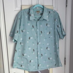 Columbia Men's Aqua Patterned Button Down Shirt